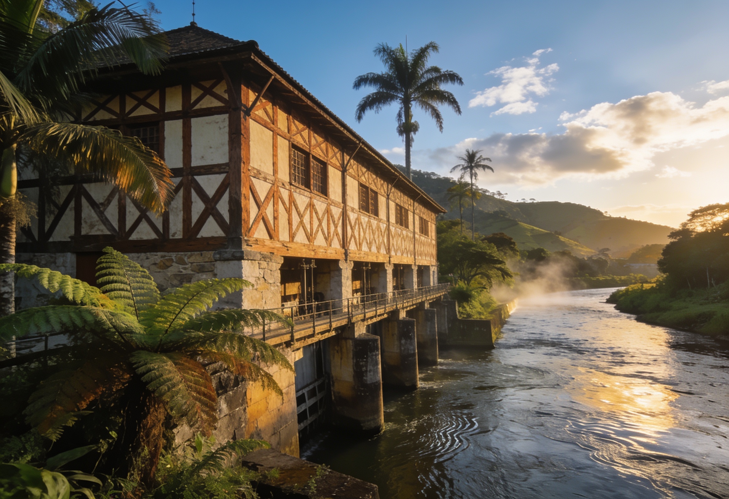 Usina do Piraí, a mais antiga usina hidrelétrica de Santa Catarina, com arquitetura enxaimel